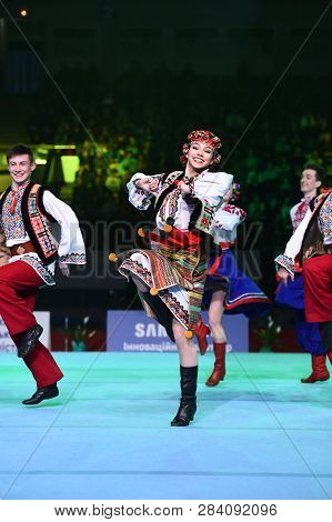 Performance Of Ukrainian Dance Ensemble At Stella Zakharova Artistic Gymnastics Ukraine Internationa