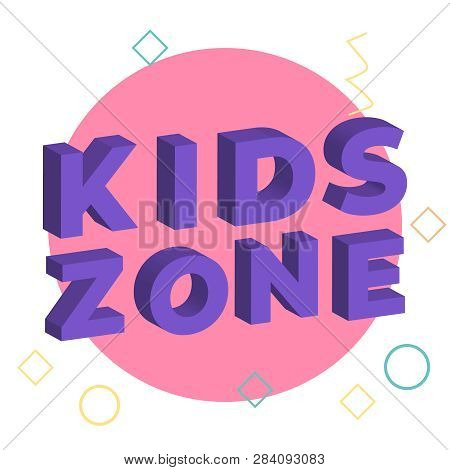 Kids Zone Cartoon. Children Playground, Game Area. Zone Playground Vector