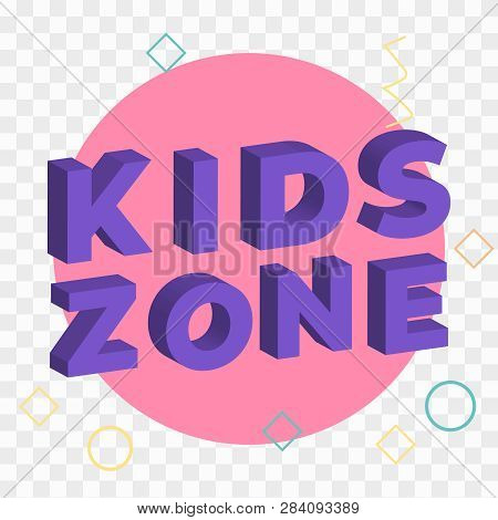Kids Zone Cartoon. Children Playground, Game Area. Zone Playground Vector