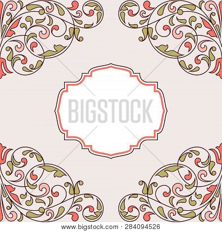 Floral Pattern For Invitation Or Greeting Card