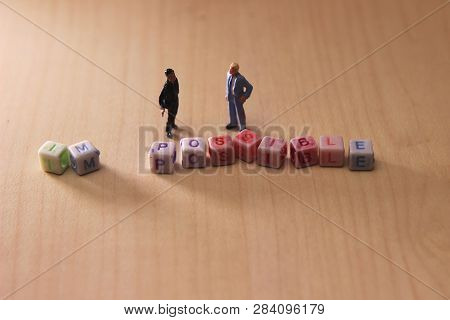 Illustration For Change Impossible Thing Into Possible One, Two Businesman Talk About That Topic
