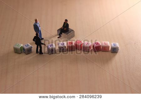 Illustration For Change Impossible Thing Into Possible One, Two Businesman Talk About That Topic