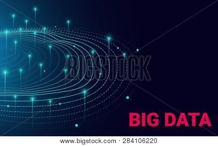 Big Data Visualization. Bright Technology Background. Visual Presentation On Big Data Analysis. Musi