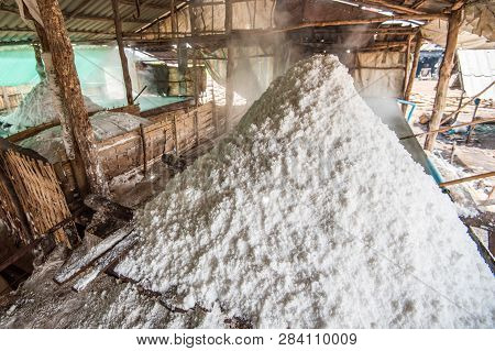 Making Salt Nature Traditional In The Farm Salt Field
