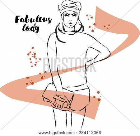 Fashion Faboulus Nice Girl In Sweater Vector