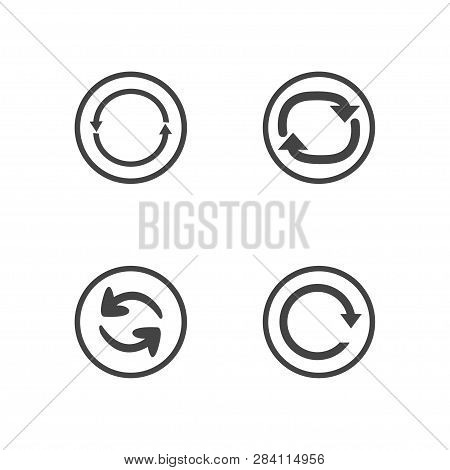 Repeat Icons Set. Set Of 4 Refresh Filled Icons Such As Reload, Update, Reload, Replay, Loading Arro