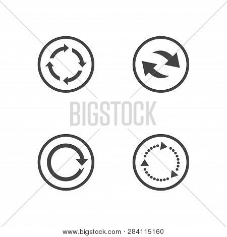 Repeat Icons Set. Set Of 4 Refresh Filled Icons Such As Reload, Update, Reload, Replay, Loading Arro