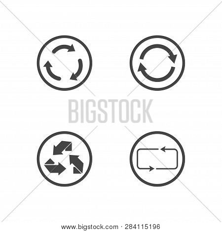 Repeat Icons Set. Set Of 4 Refresh Filled Icons Such As Reload, Update, Reload, Replay, Loading Arro
