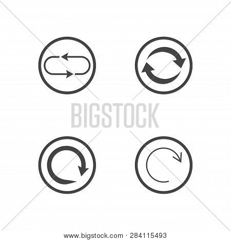 Repeat Icons Set. Set Of 4 Refresh Filled Icons Such As Reload, Update, Reload, Replay, Loading Arro