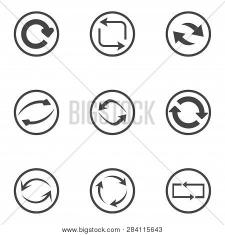 Repeat Icons Set. Set Of 9 Refresh Filled Icons Such As Reload, Update, Reload, Replay, Loading Arro