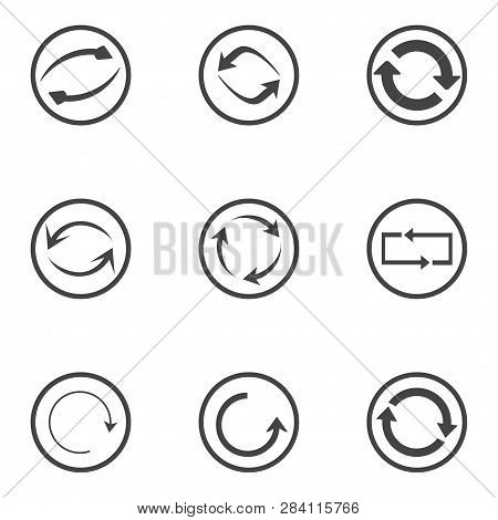 Repeat Icons Set. Set Of 9 Refresh Filled Icons Such As Reload, Update, Reload, Replay, Loading Arro