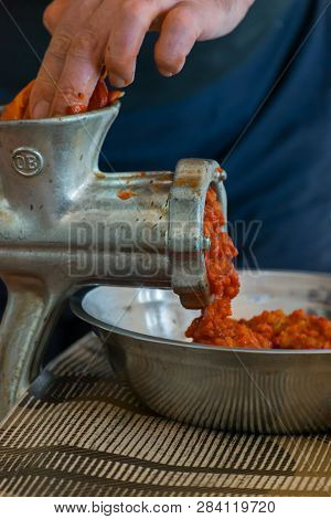 Grinding Paprika For Ajvar