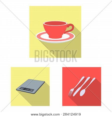 Isolated Object Of Kitchen And Cook Icon. Set Of Kitchen And Appliance Vector Icon For Stock.