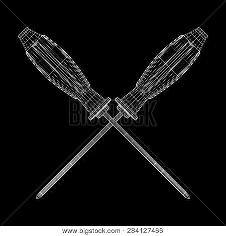 Crosshead Screwdriver. Handyman Tool For Home Repair. Maintenance Themed Abstract Model Wireframe Lo