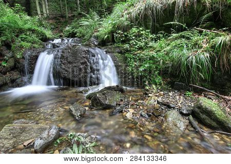 Nyznerov Waterfalls On The Siver Brook, Czech Republic