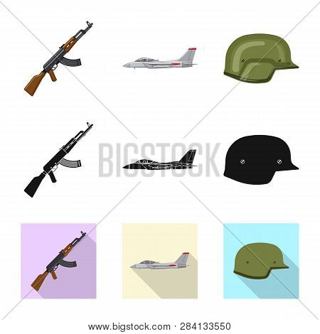 Vector Illustration Of Weapon And Gun Symbol. Collection Of Weapon And Army Stock Symbol For Web.