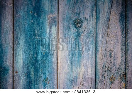 Bleached Blue Paint On Wood - Wooden Vintage Texture