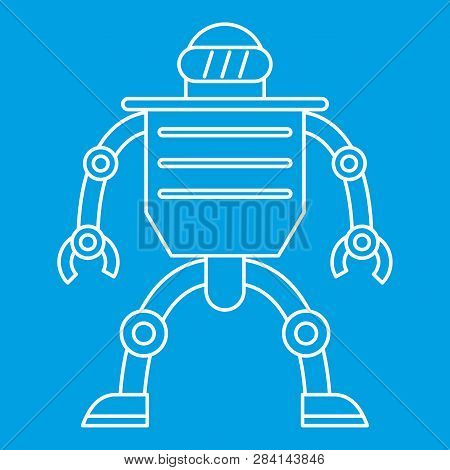 Telemechanical Device Icon Blue Outline Style Isolated Illustration. Thin Line Sign