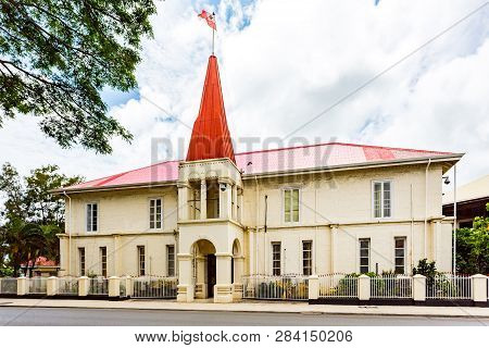 Prime Minister's Office, Historic Stone Building In The Centre Of Nukualofa Or Nuku'alofa City, Tong