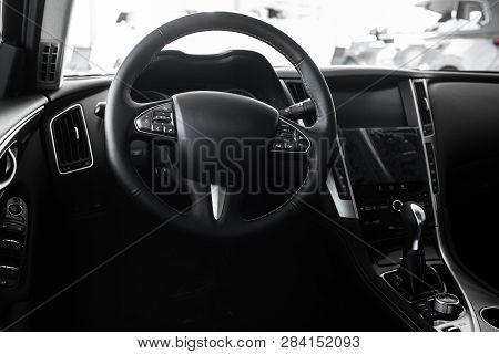 Details Of Stylish Car Interior, Leather Interior