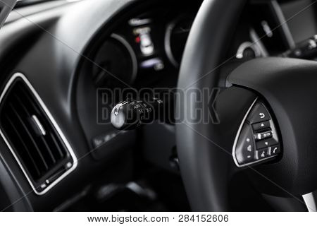 Details Of Stylish Car Interior, Leather Interior