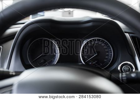 Details Of Stylish Car Interior, Leather Interior