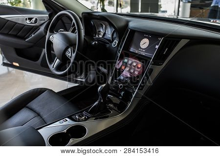 Details Of Stylish Car Interior, Leather Interior