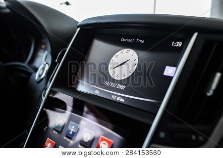 Details Of Stylish Car Interior, Leather Interior