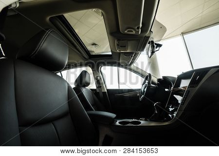 Details Of Stylish Car Interior, Leather Interior