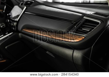 Details Of Stylish Car Interior, Leather Interior