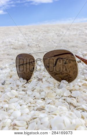 Sunglasses At The Shellbeach In Sharkbay, Western Australia