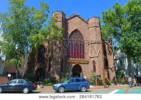 Salem, Ma, Usa - Sep 7, 2014: Salem Witch Museum In Historic Downtown Salem, Massachusetts, Usa.