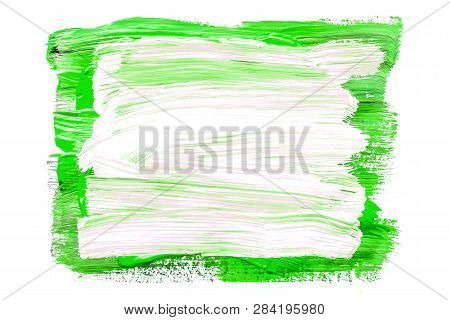 Abstraction For The Background, Rectangular Pattern Of Multicolored Paints On A White Isolated Backg