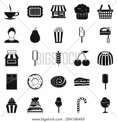 Pastry Cook Icons Set. Simple Set Of 25 Pastry Cook Icons For Web Isolated On White Background
