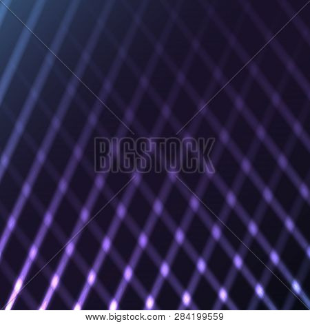 Beautiful Purple Abstract Magical Energy Electric Cosmic Fiery Lattices Of Lines, Stripes, Sticks, R