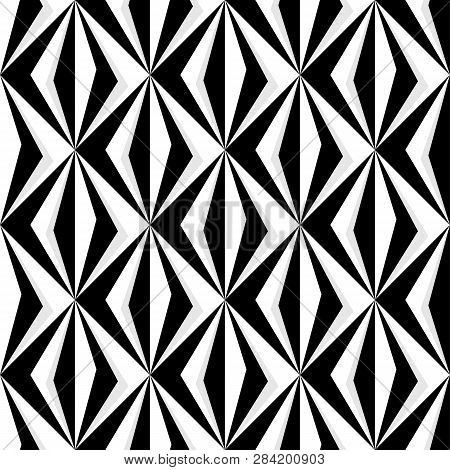 Geometric Diamond Pattern In Black And White