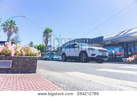 Mount Maunganui New Zealand - February 8 2019:apartment Buildings On Mount Maunganui Marine Parade W