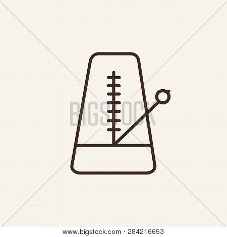 Metronome Line Icon. Rhythmometer  On White Background. Instrument Concept. Vector Illustration Can 