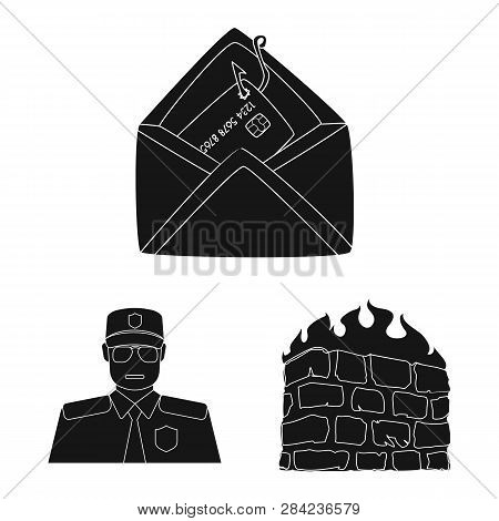 Isolated Object Of Virus And Secure Icon. Collection Of Virus And Cyber Vector Icon For Stock.