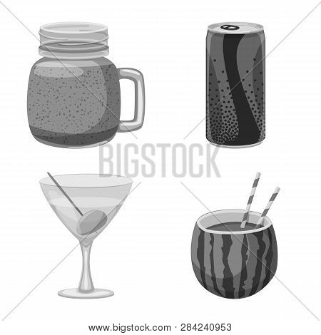 Vector Design Of Drink And Bar Symbol. Collection Of Drink And Party Vector Icon For Stock.