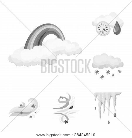 Vector Design Of Weather And Climate Symbol. Collection Of Weather And Cloud Stock Vector Illustrati
