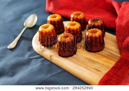 Canele is a small French pastry with rum and vanilla 