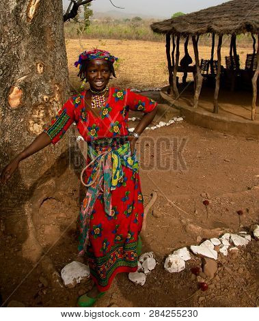 Portrait Of Tattooed Mbororo Aka Wodaabe Tribe Woman - 01-03-2014 Poli, Cameroon