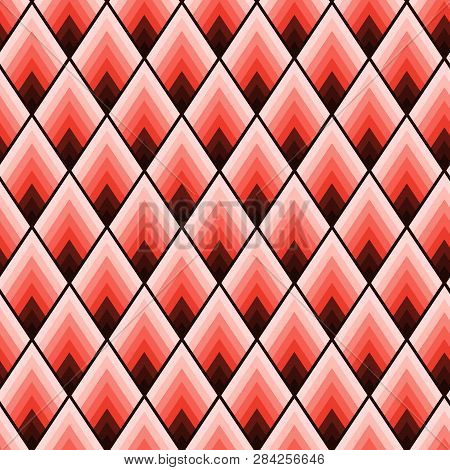 Abstract Geometric Seamless Tile Pattern With Acute Angled Lozenged Repeat.