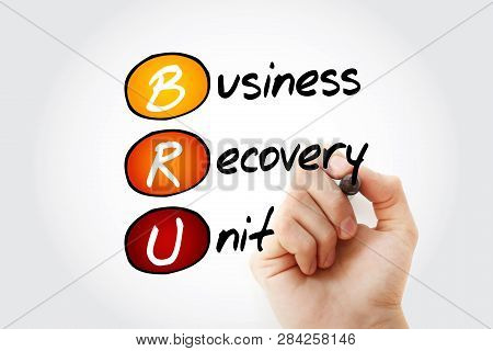 Bru - Business Recovery Unit Acronym With Marker, Business Concept Background