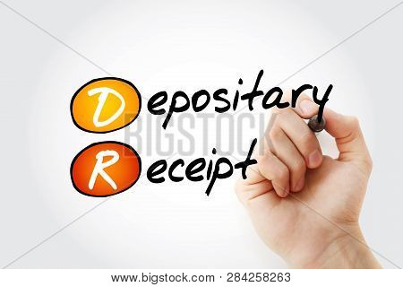 Dr - Depositary Receipt Acronym With Marker, Business Concept Background
