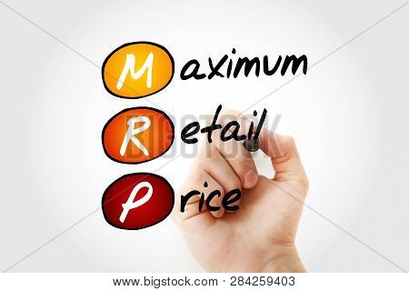 Mrp - Maximum Retail Price Acronym With Marker, Business Concept Background