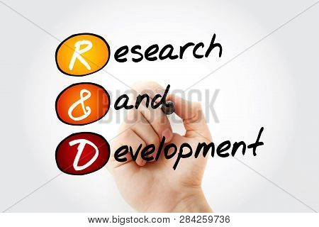 R&d - Research And Development Acronym With Marker, Business Concept Background