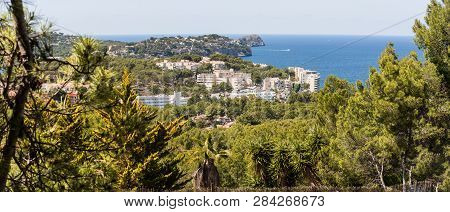 Panorama Of The Bay Paguera Photographed From The Mountain In Costa De La Calma.