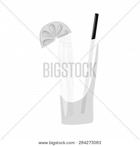 Vector Design Of Cocktail And Glass Symbol. Set Of Cocktail And Piece Vector Icon For Stock.